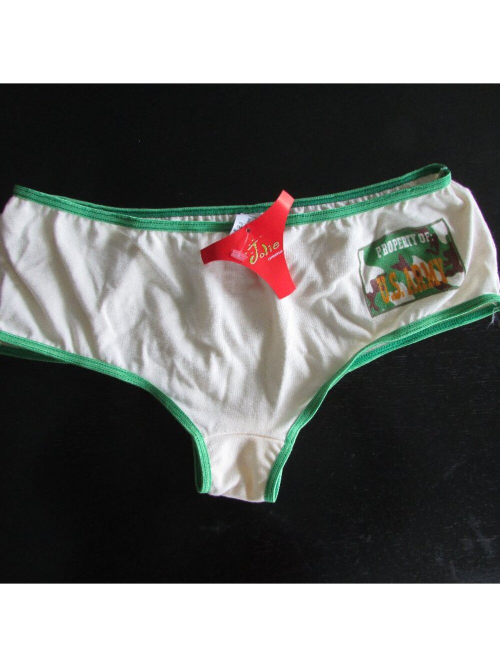 JOLIE INTIMATES Low Rise Boy Shorts Panties - Propery of US Army - NEW